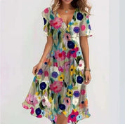 Evelina | Elegant V-Neck Dress Spring Summer