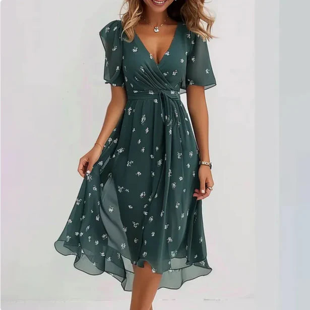 Evelina | Elegant V-Neck Dress Spring Summer