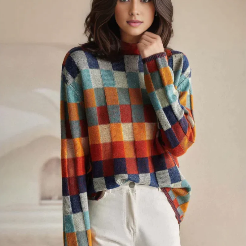 Turtleneck with patchwork - Hiske