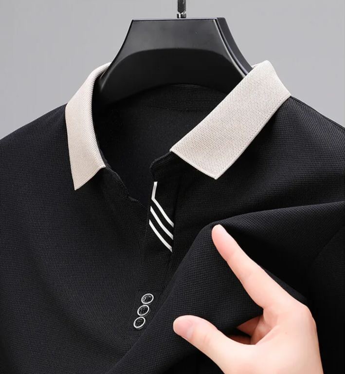 Casual polo with long sleeves - Shenky