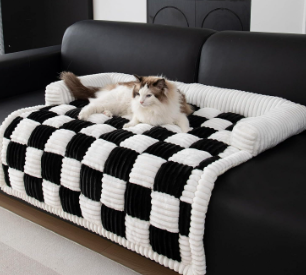 Comfortable checkered stylish sofa cover for pets