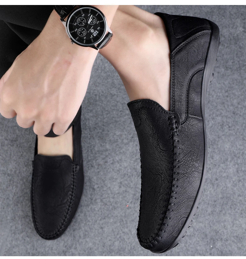 Stylish ENZO Italian Loafers for Men - Luxurious PU Leather Design