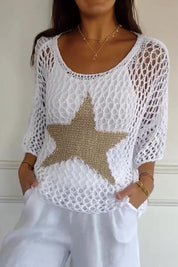 Celia | Star Pattern Sheer Shirt
