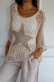 Celia | Star Pattern Sheer Shirt