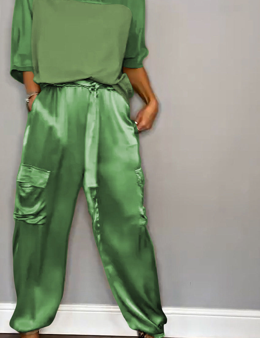 Mila| Women Suit Two Piece Satin Set