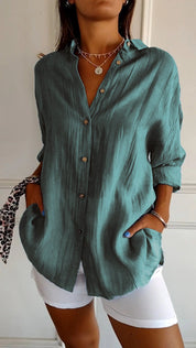Bethany | Sophisticated Plain Colored Blouse