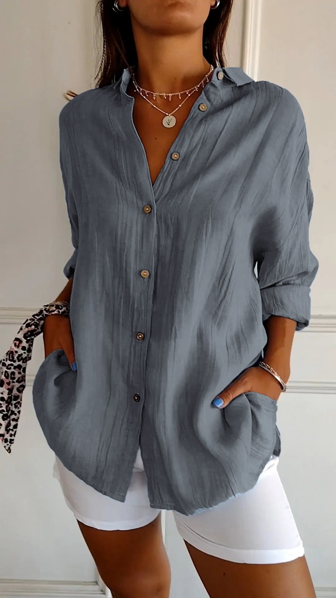 Bethany | Sophisticated Plain Colored Blouse