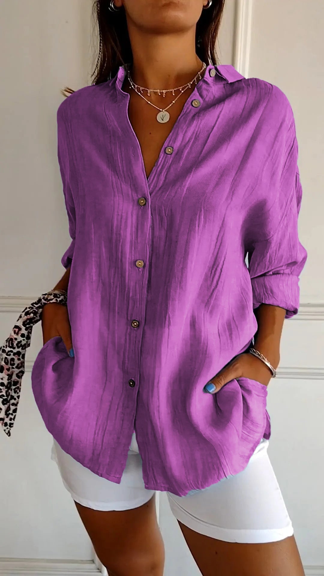 Bethany | Sophisticated Plain Colored Blouse