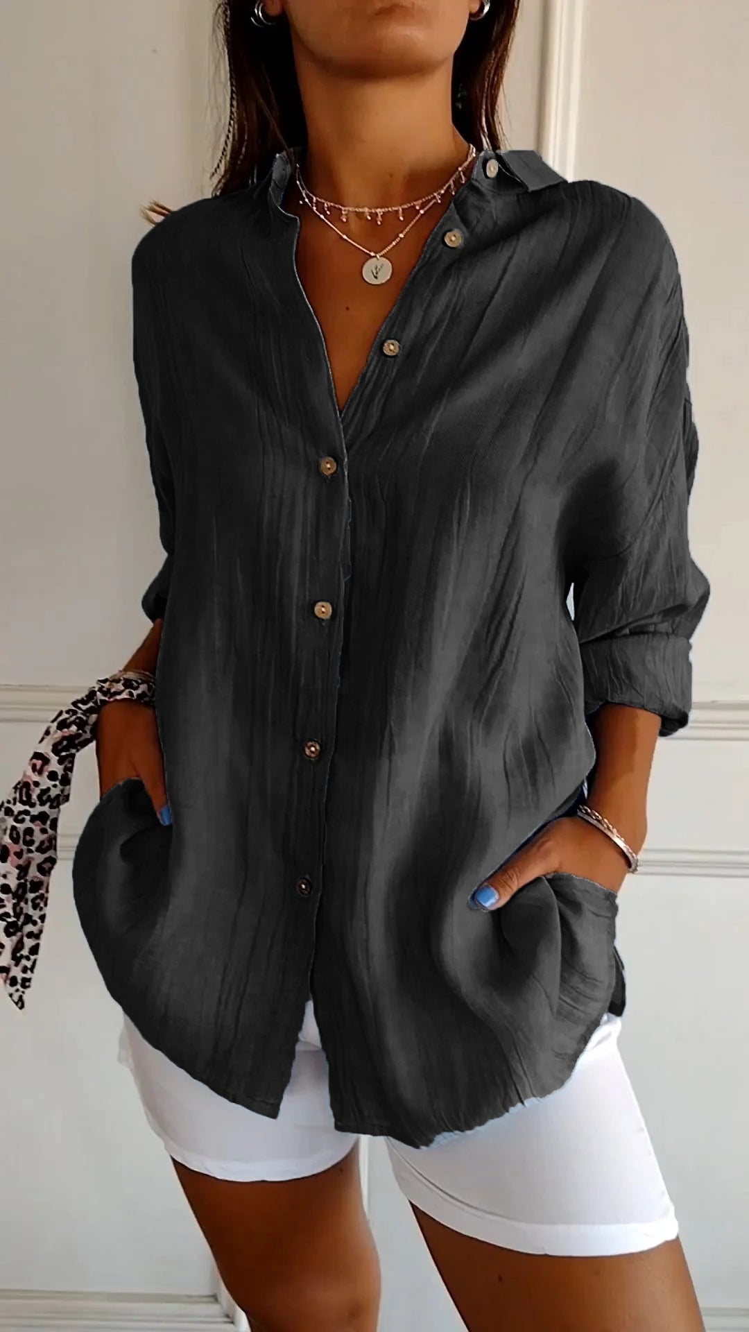 Bethany | Sophisticated Plain Colored Blouse
