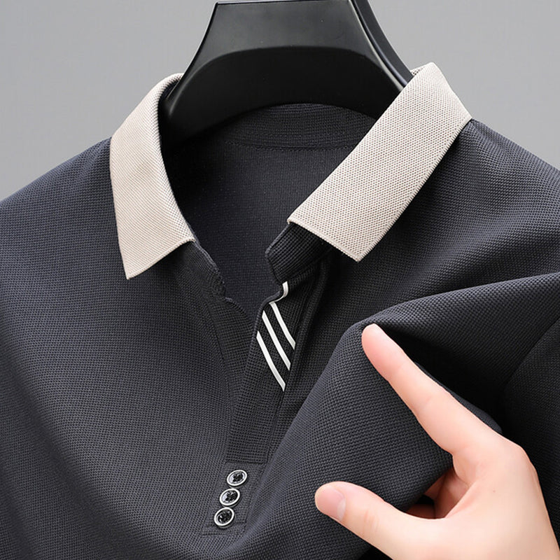 Casual polo with long sleeves - Shenky