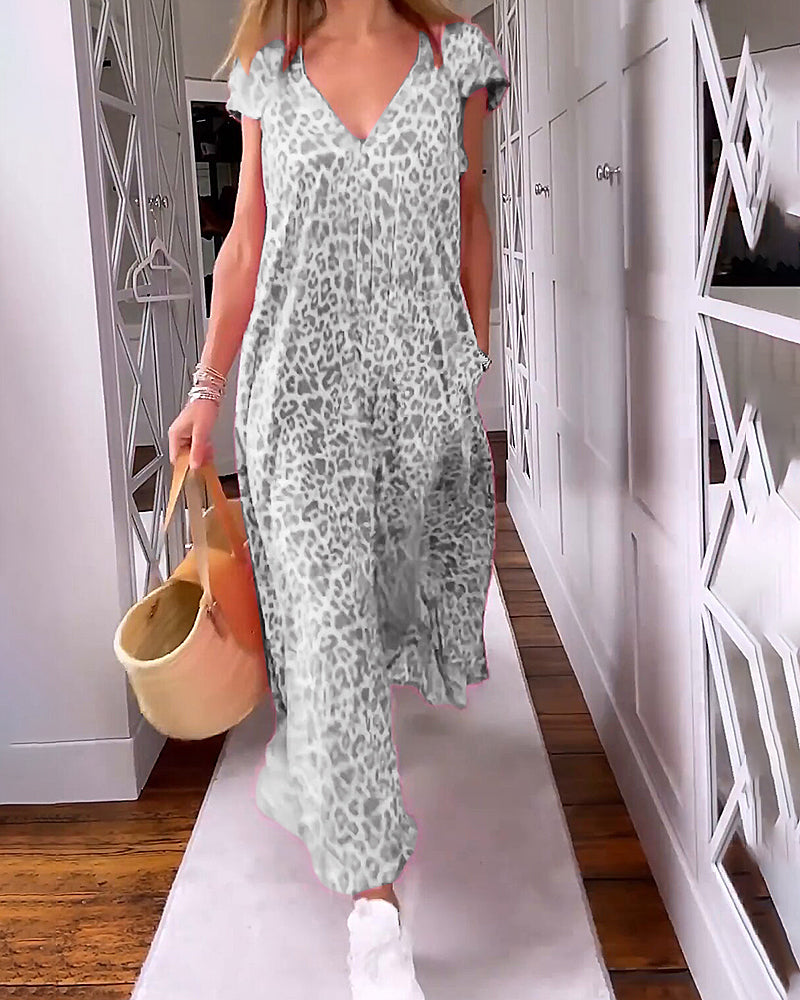 Victoria | V-neck Short Sleeve Long Dress