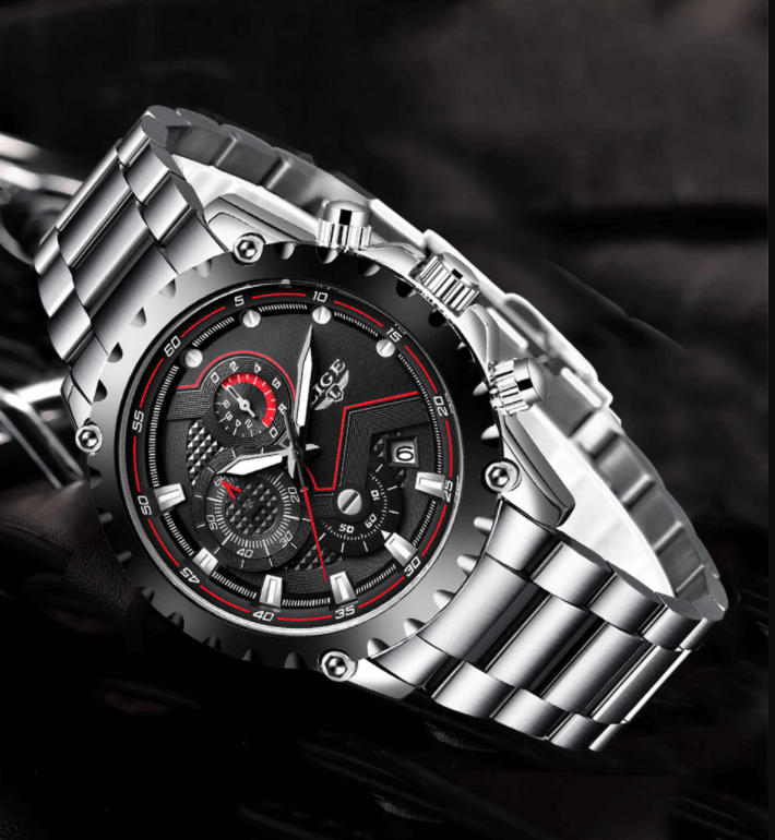 Men's military steel watch