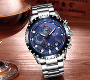 Men's military steel watch