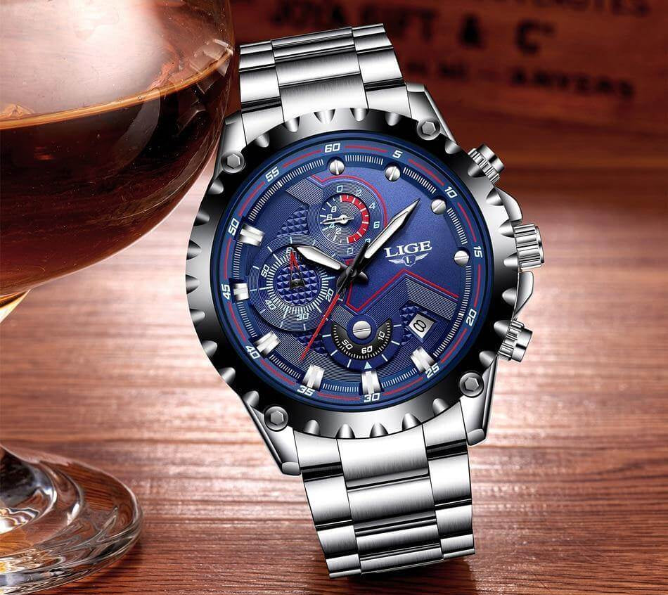 Men's military steel watch