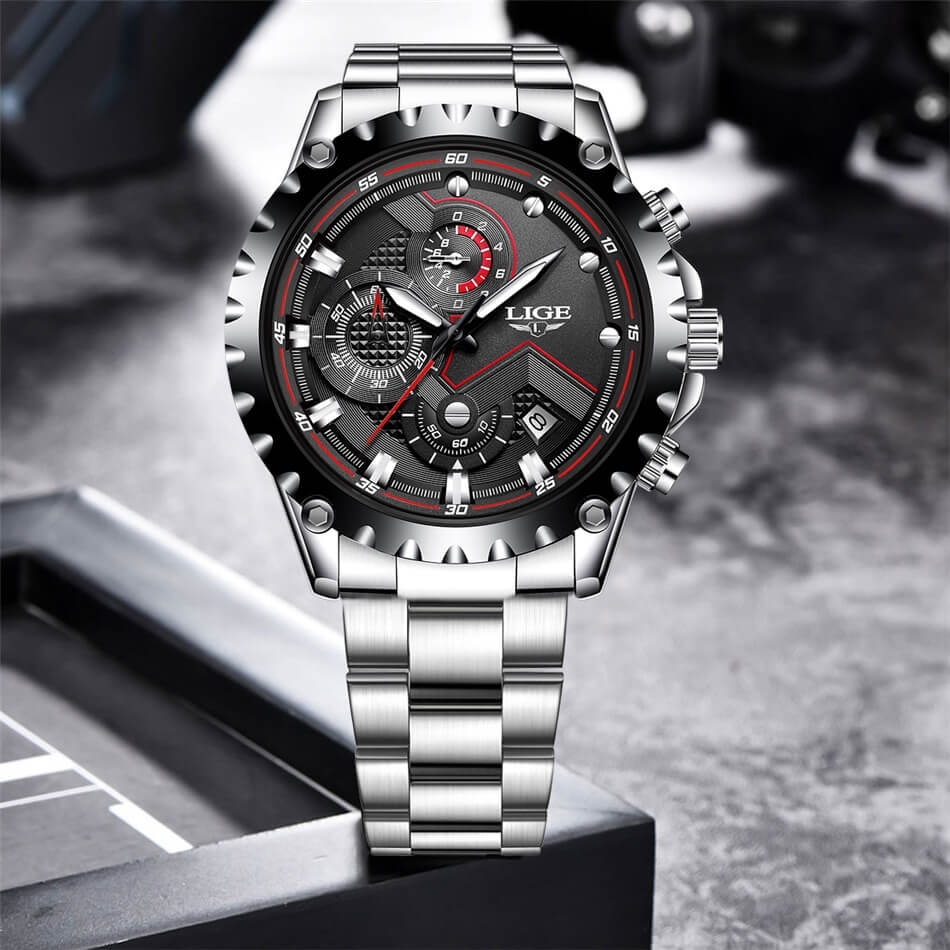 Men's military steel watch