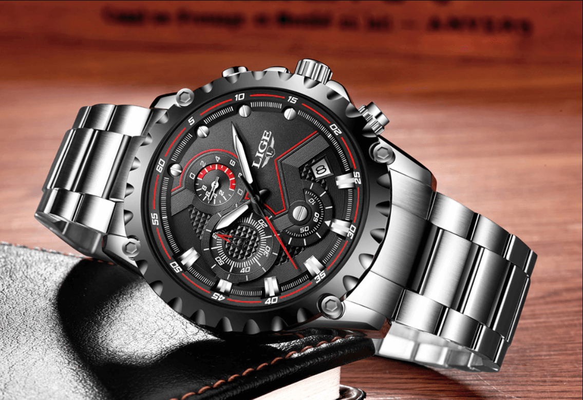 Men's military steel watch