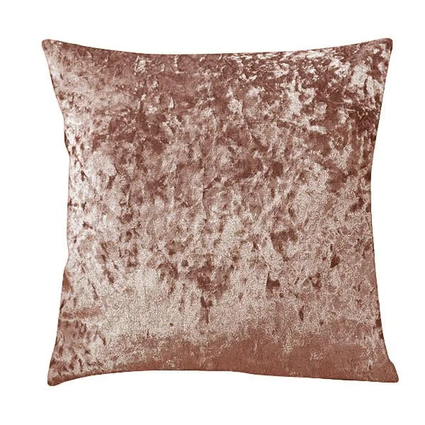 Velvet decorative cushion cover with crumpled texture