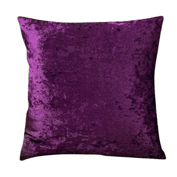 Velvet decorative cushion cover with crumpled texture