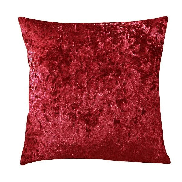 Velvet decorative cushion cover with crumpled texture
