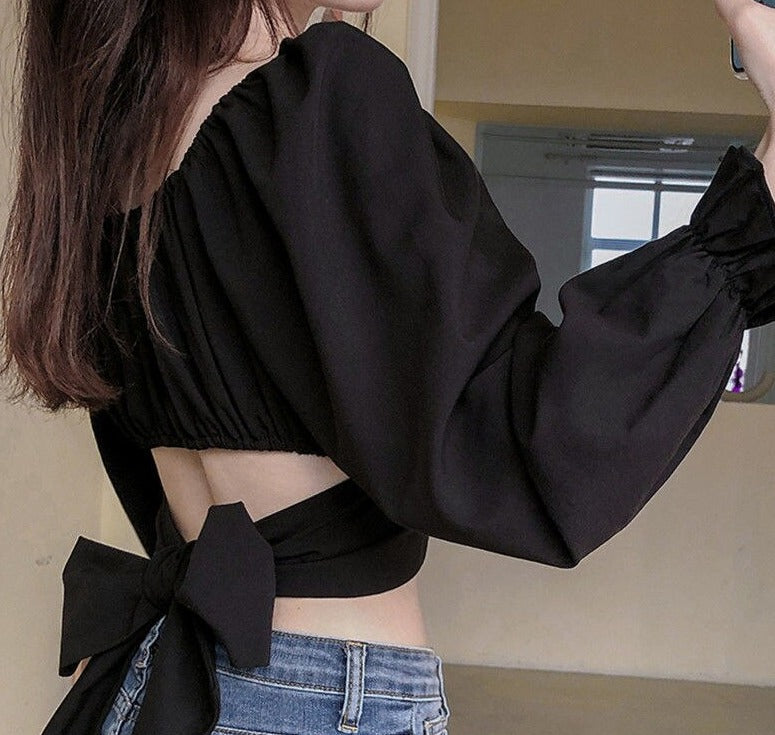 Blouse with bow on the back - Andrea