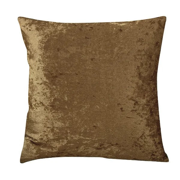 Velvet decorative cushion cover with crumpled texture