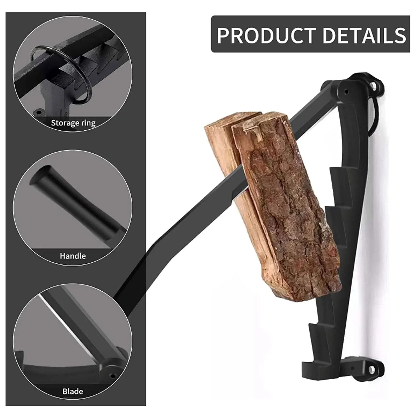 Wall -mounted wood clove with ergonomic handle