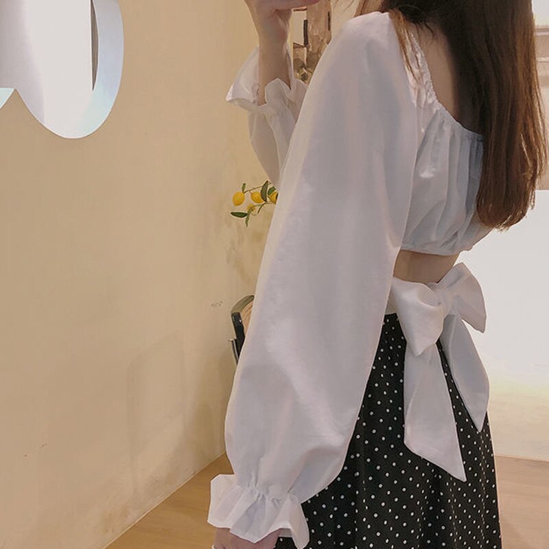 Blouse with bow on the back - Andrea