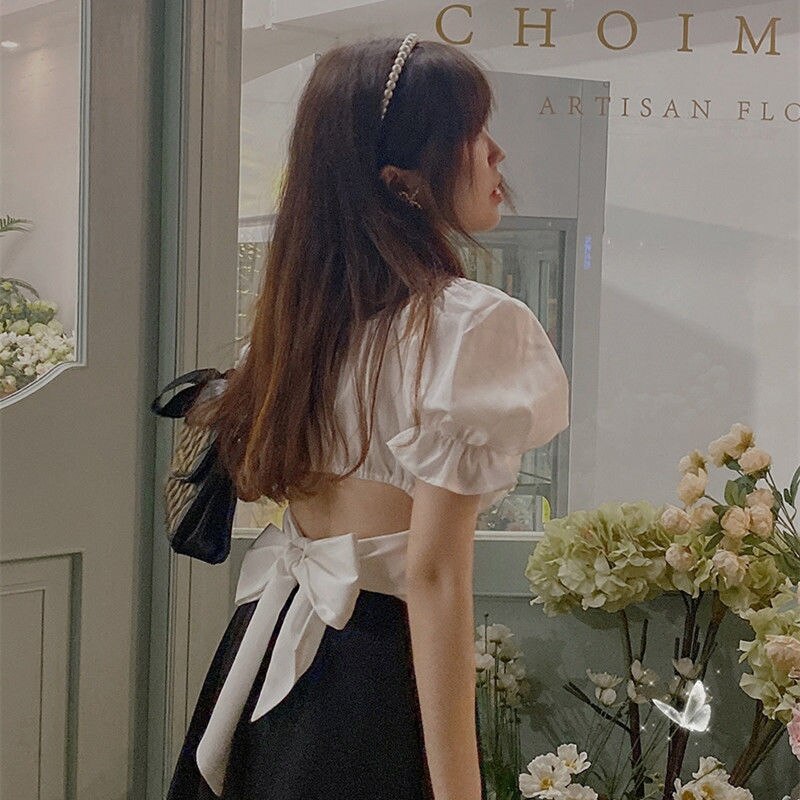 Blouse with bow on the back - Andrea
