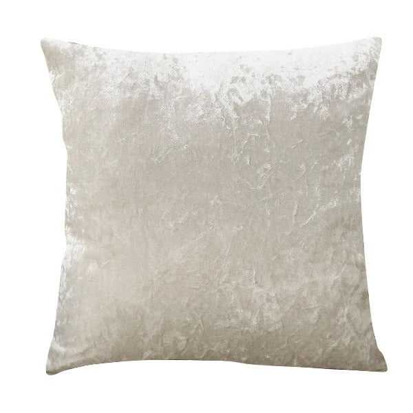 Velvet decorative cushion cover with crumpled texture