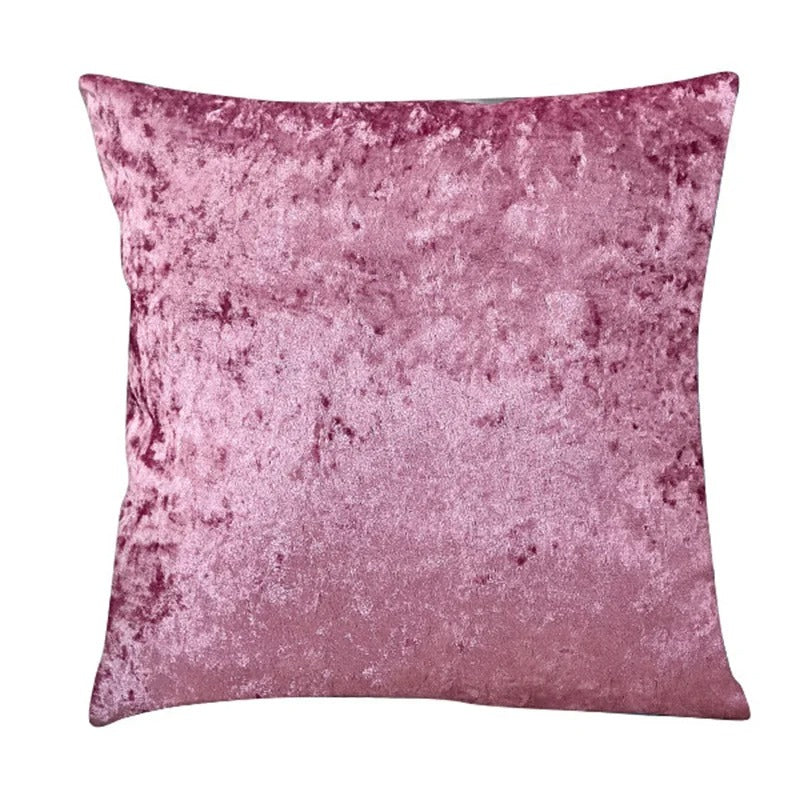 Velvet decorative cushion cover with crumpled texture