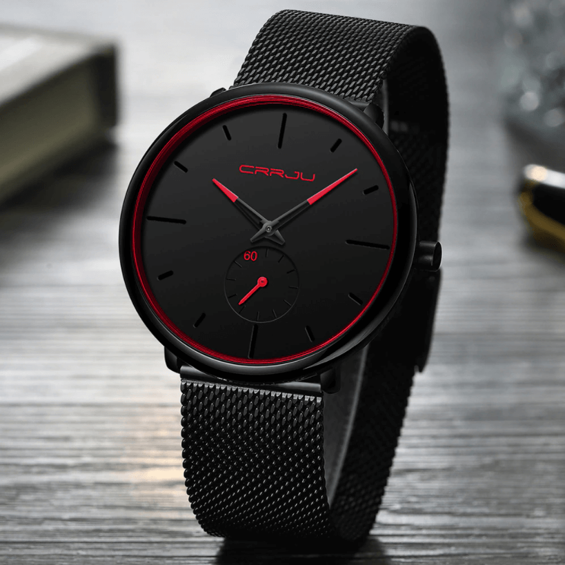 Crjju thin modern men's watch