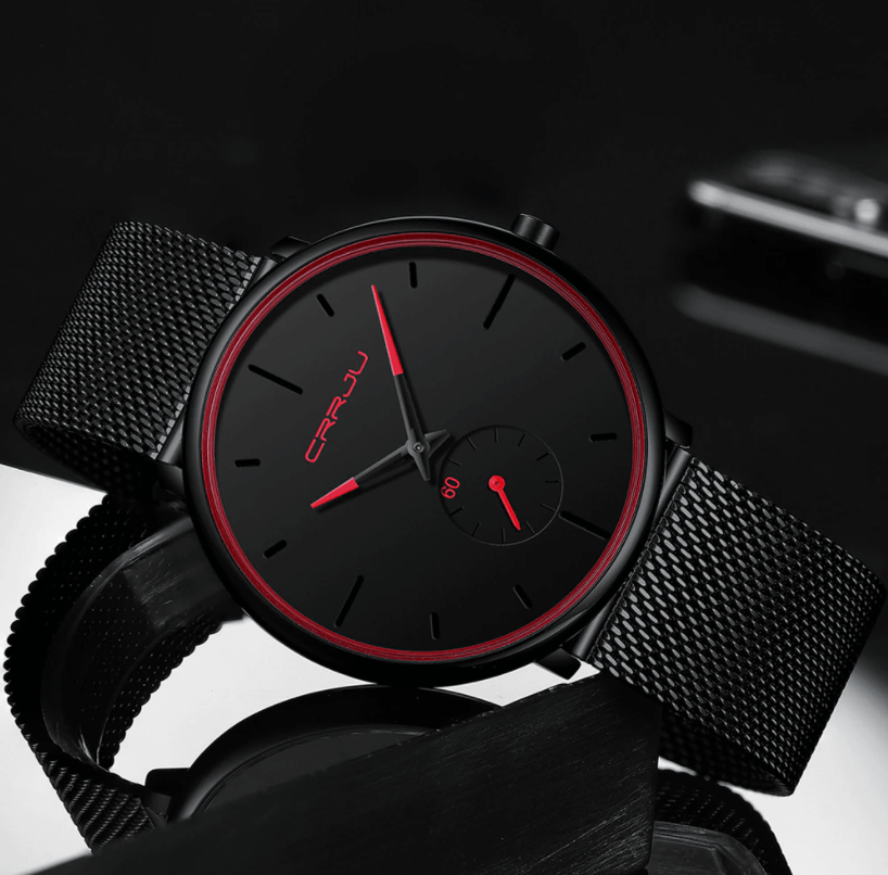 Crjju thin modern men's watch