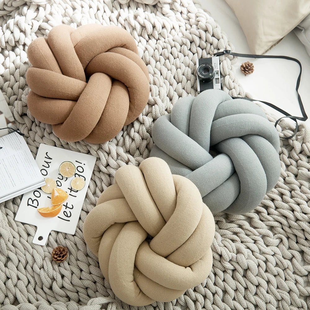 Modern knotball pillow