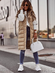 Lilith | Fashionable Knee-Length Quilted Vest for Women