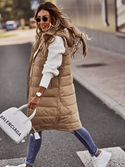 Lilith | Fashionable Knee-Length Quilted Vest for Women