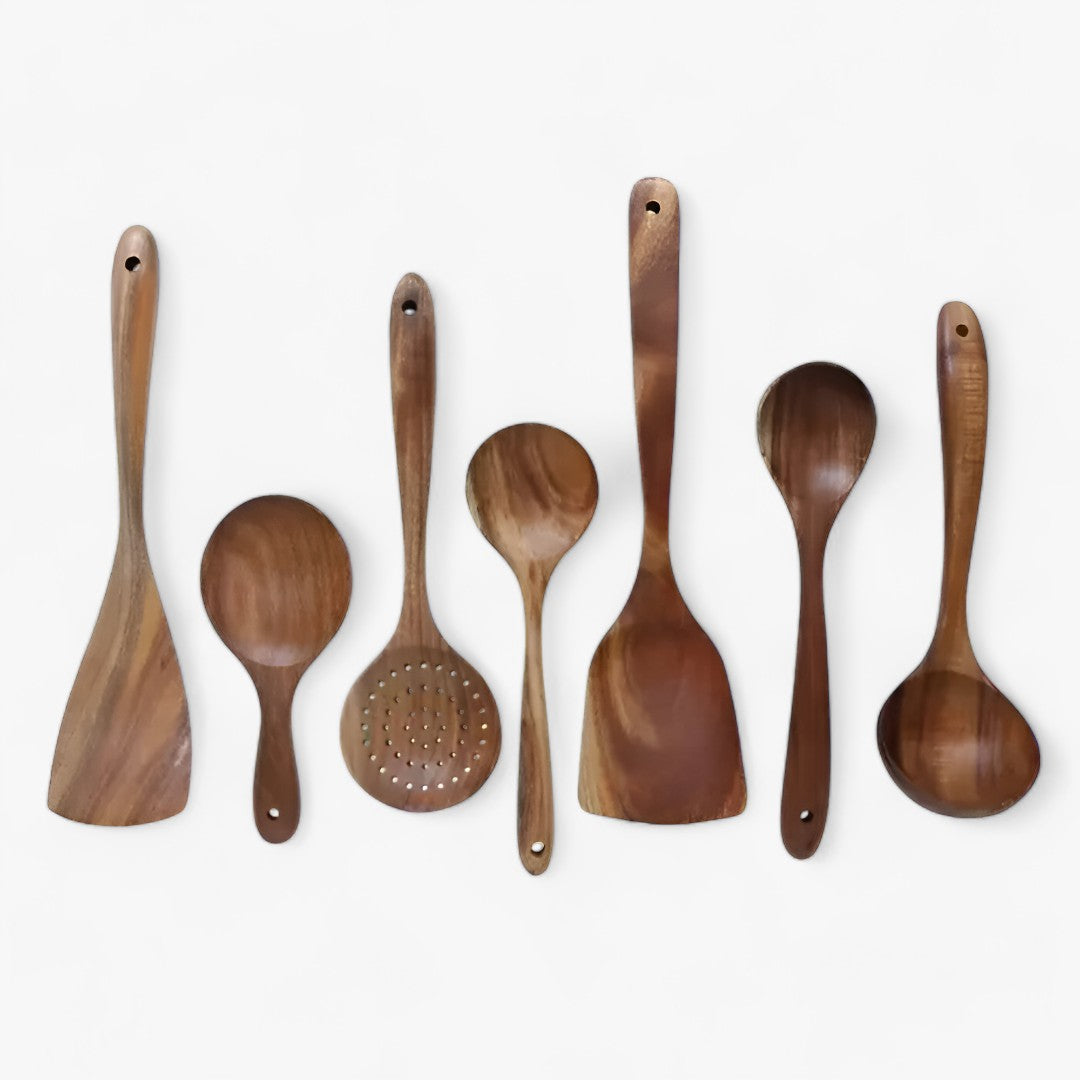7-piece teak wooden kitchen set