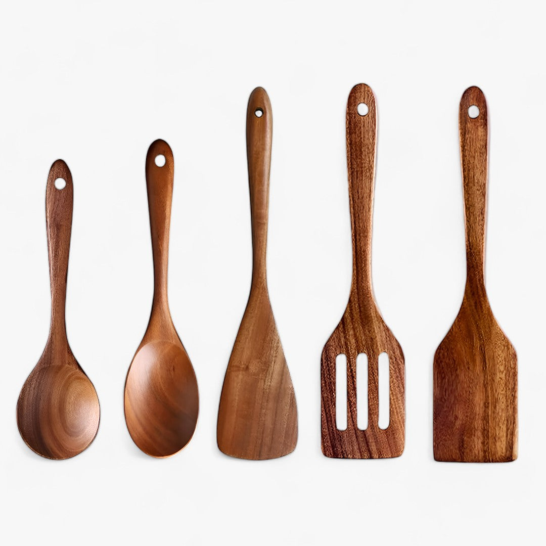 7-piece teak wooden kitchen set