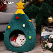 Christmas tree cat basket - Festive purr