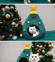 Christmas tree cat basket - Festive purr