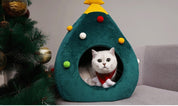 Christmas tree cat basket - Festive purr