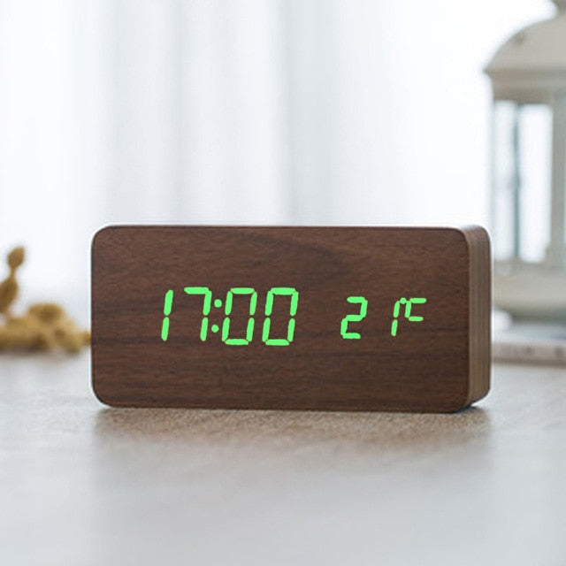 Minimalistic Digital LED alarm clock with speech control