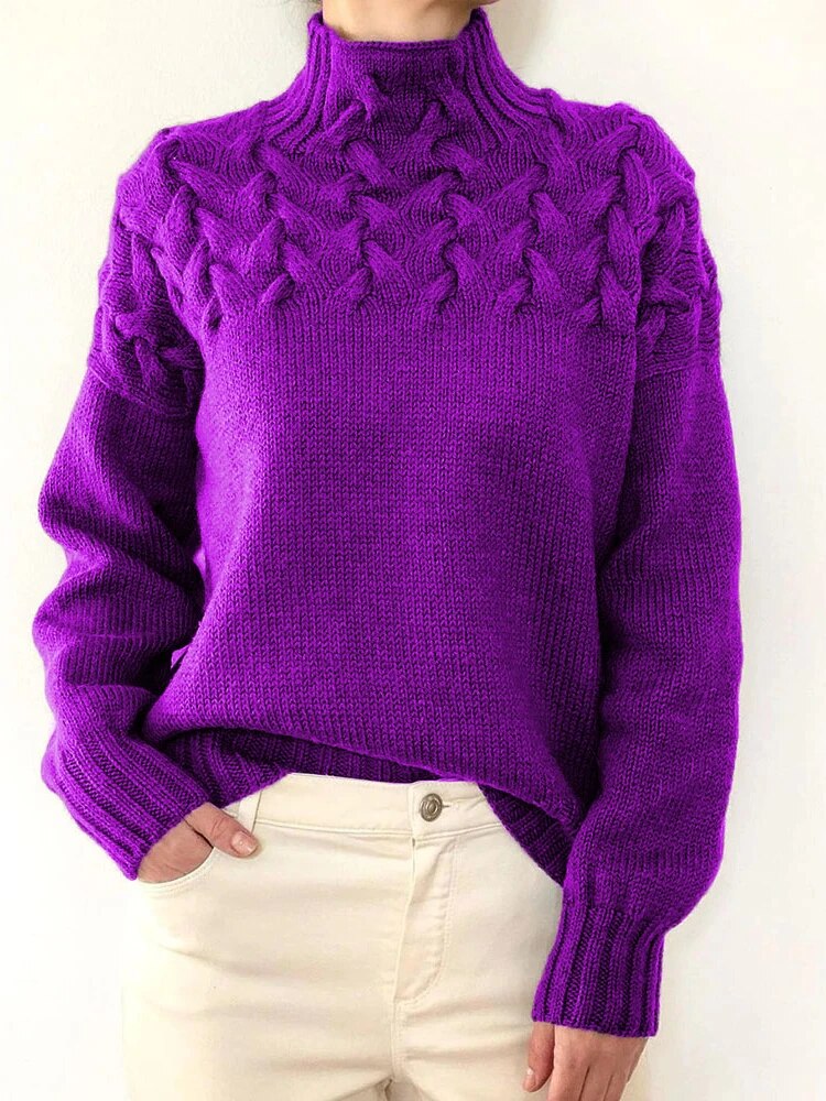 Knitted turtleneck sweater women - Paloma