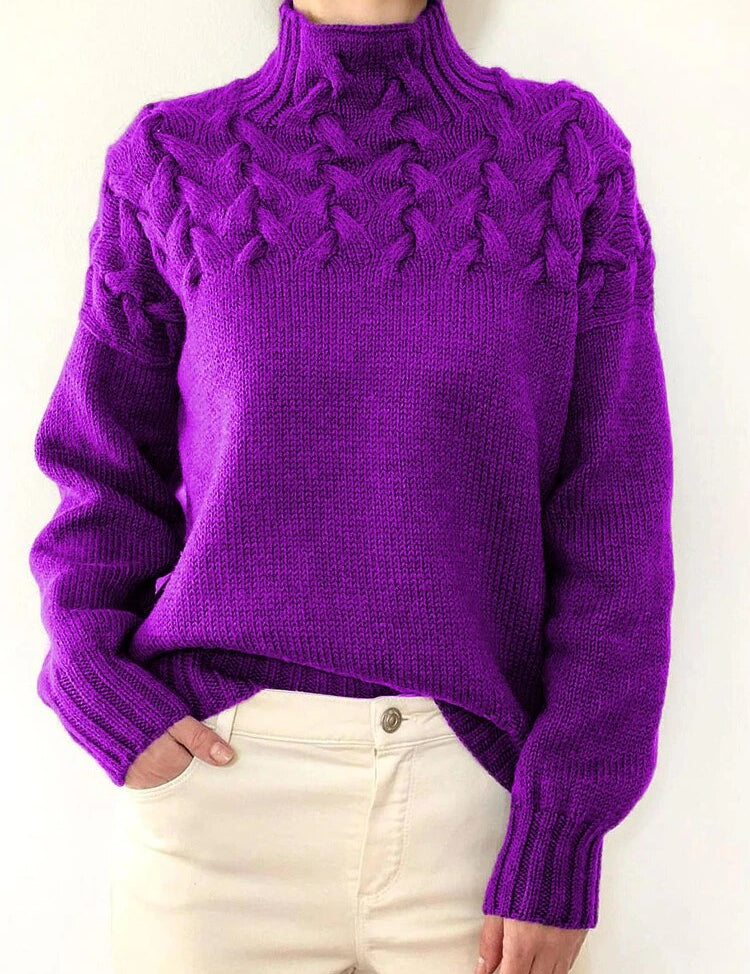 Knitted turtleneck sweater women - Paloma