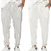 Trevors | Men's Casual Striped Drawstring Pants