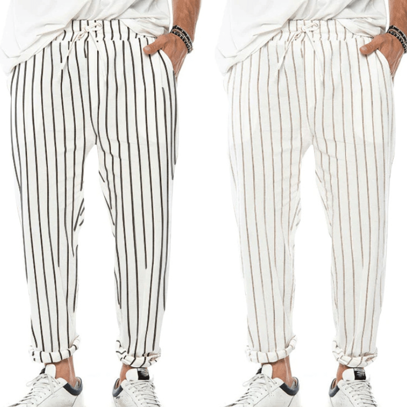 Trevors | Men's Casual Striped Drawstring Pants