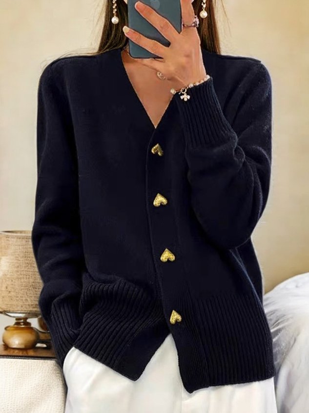 Adeline | Sophisticated Cardigan with Golden Heart Details