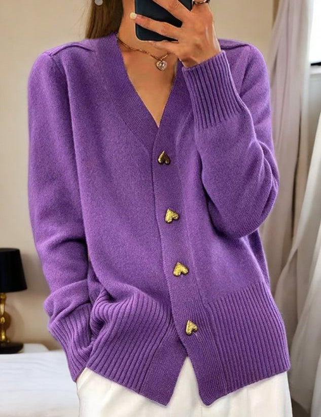 Adeline | Sophisticated Cardigan with Golden Heart Details