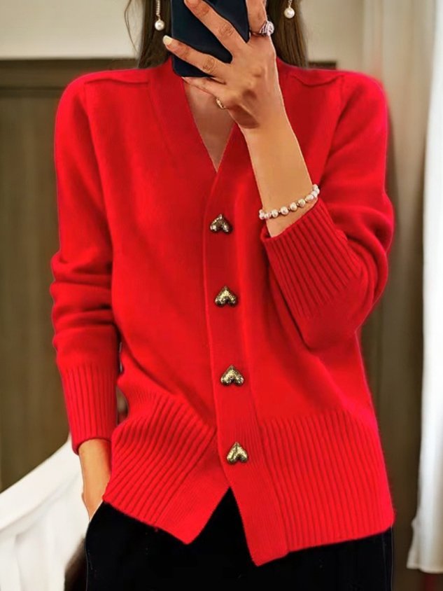 Adeline | Sophisticated Cardigan with Golden Heart Details