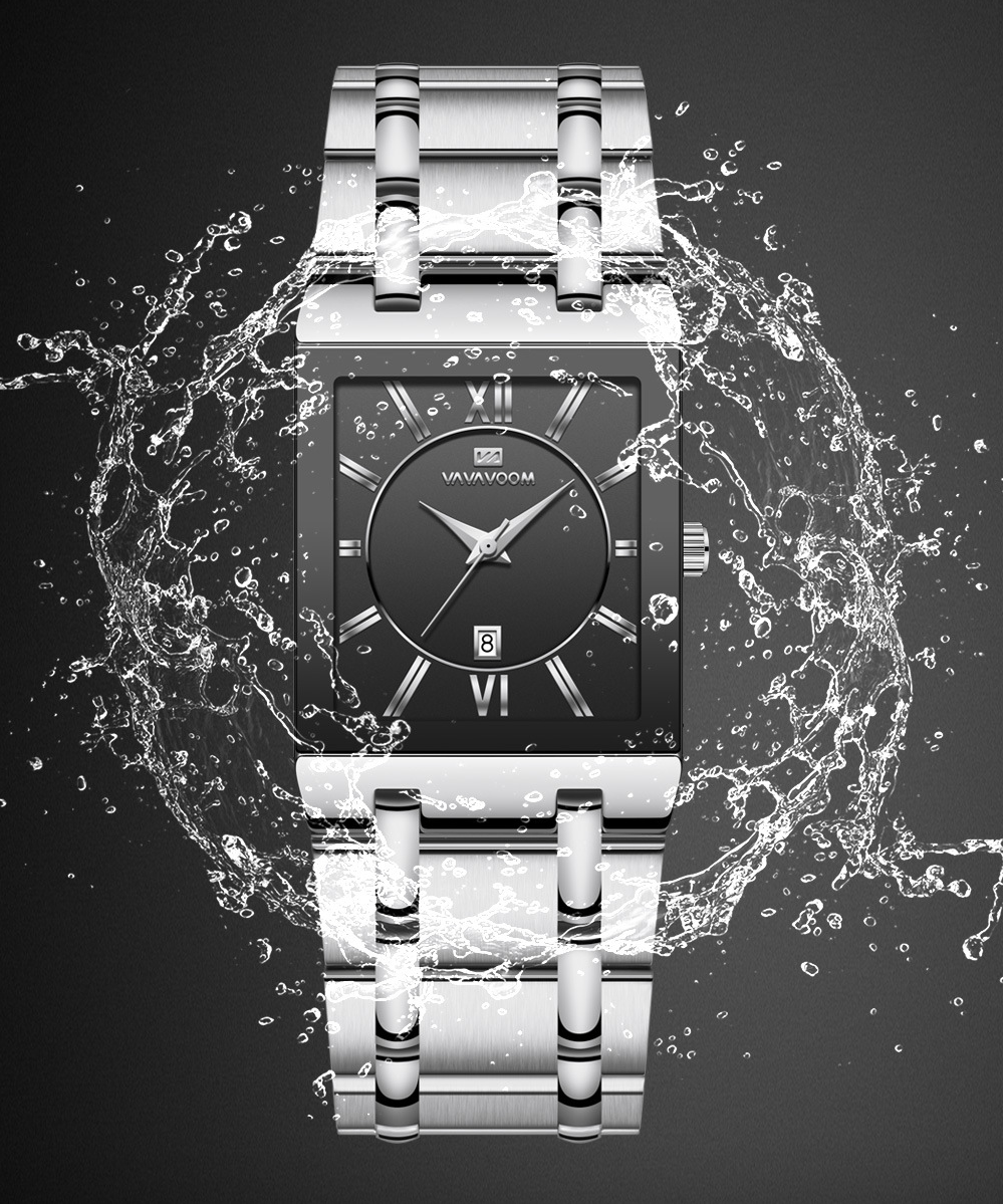 Gold square watch