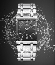 Gold square watch